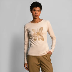 Women's Eco Print Pima Cotton Long Sleeve T-Shirt