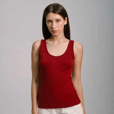 Women's Organic Pima Cotton Tank Top color maroon