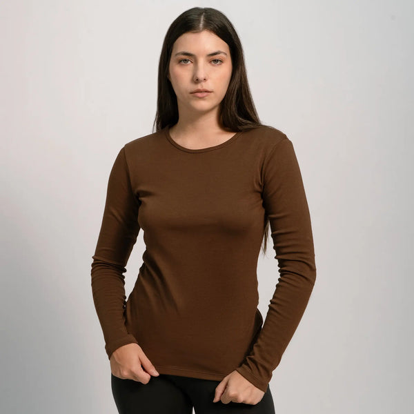 Lunya Women's Organic Pima Long Sleeve Top - Soft Cotton Tee, Relaxed Fit