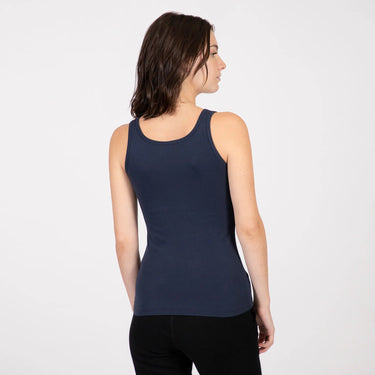 Women's Organic Pima Cotton Tank Top color navy blue