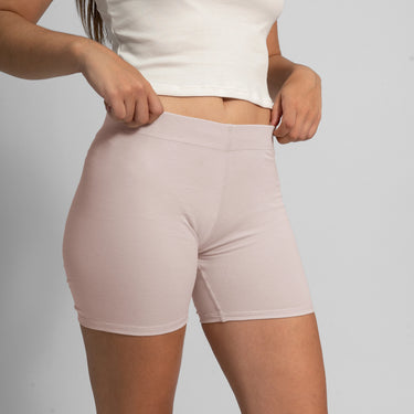 womens conscious biker shorts color pale pink
