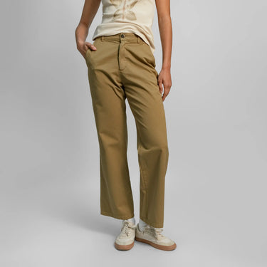 Women's Organic Pima Cotton Chino Pants color light olive