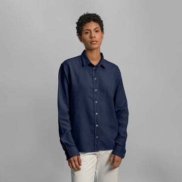 womens eco friendly classic shirt color navy blue