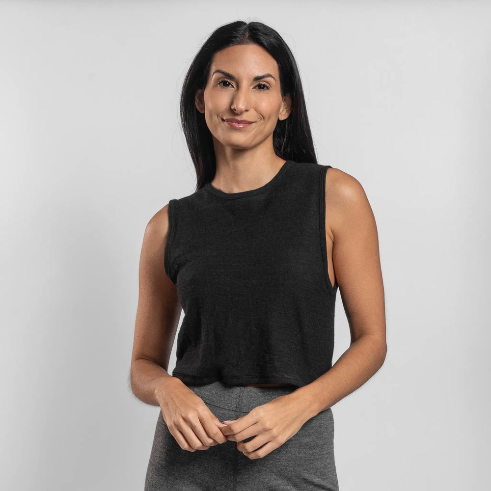 Women's Alpaca Summer Crop Tank Top: Featherweight