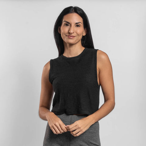 Women's Alpaca Summer Crop Tank Top: Featherweight