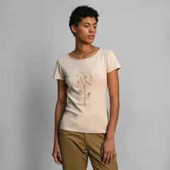 Women's Eco Print Pima Cotton U-Neck T-Shirt
