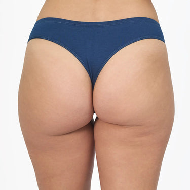 Women's Organic Pima Cotton Thongs color natural blue