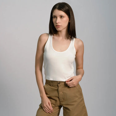 womens ecological short tank color white