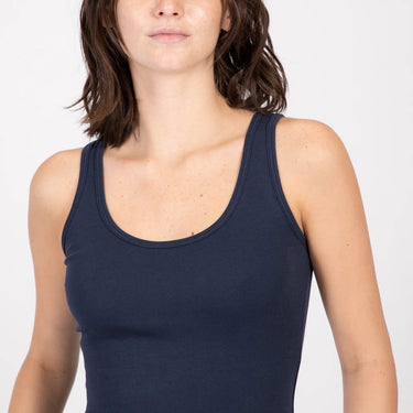 Women's Organic Pima Cotton Tank Top color navy blue