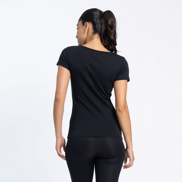 Women's Organic Pima Cotton V-Neck T-Shirt color black