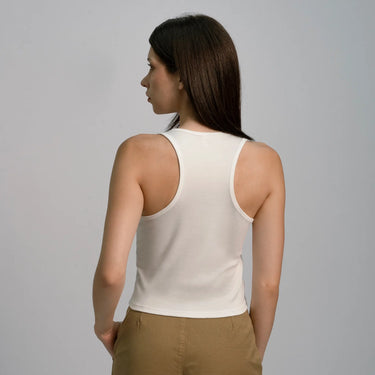 womens finest pima short tank color white