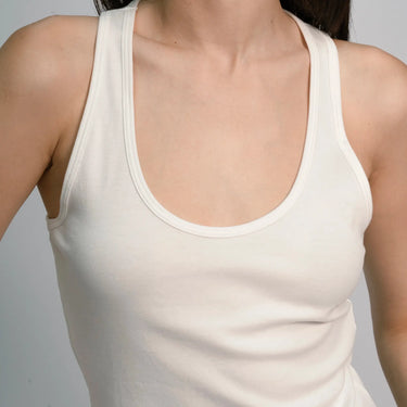 womens gots short tank color white