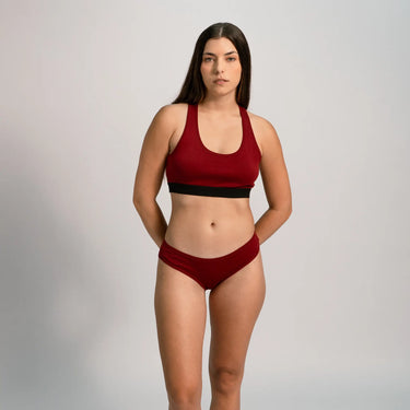 womens gots thong color maroon