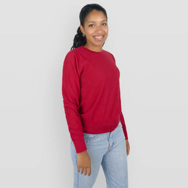 womens hypoallergenic alpaca sweater color red