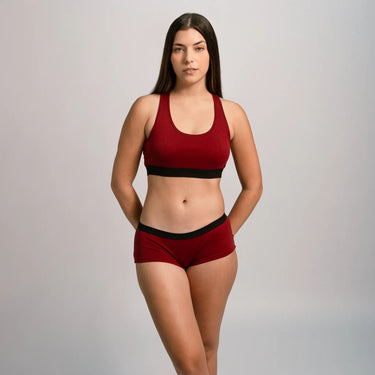 Women's Organic Pima Cotton Panties color maroon