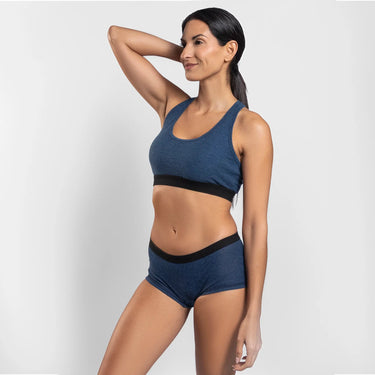 womens hypoallergenic sports bra ultralight color natural blue
