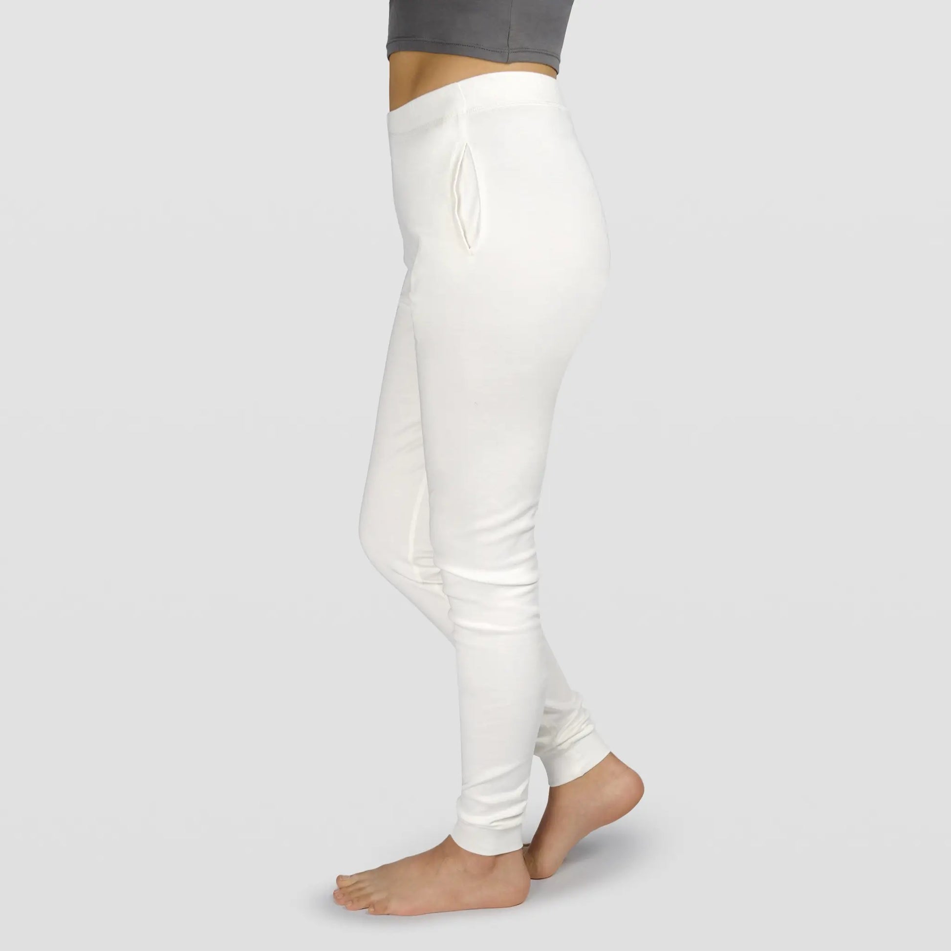 Women White Solid Relaxed Fit High Rise Organic Cotton Joggers – Fitkin