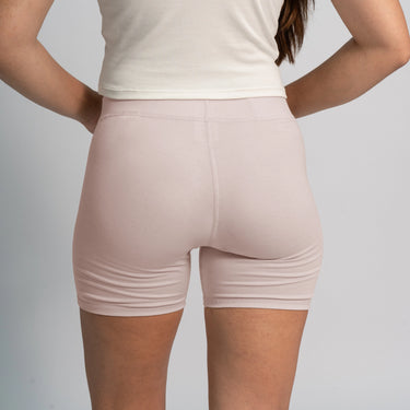 womens conscious biker shorts color pale pink