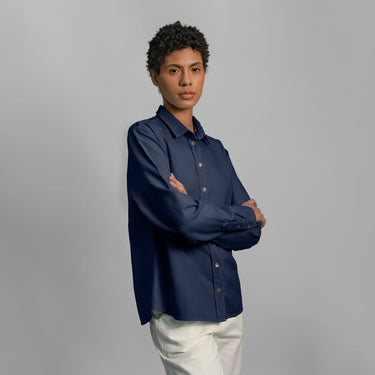 womens low impact classic shirt color navy blue