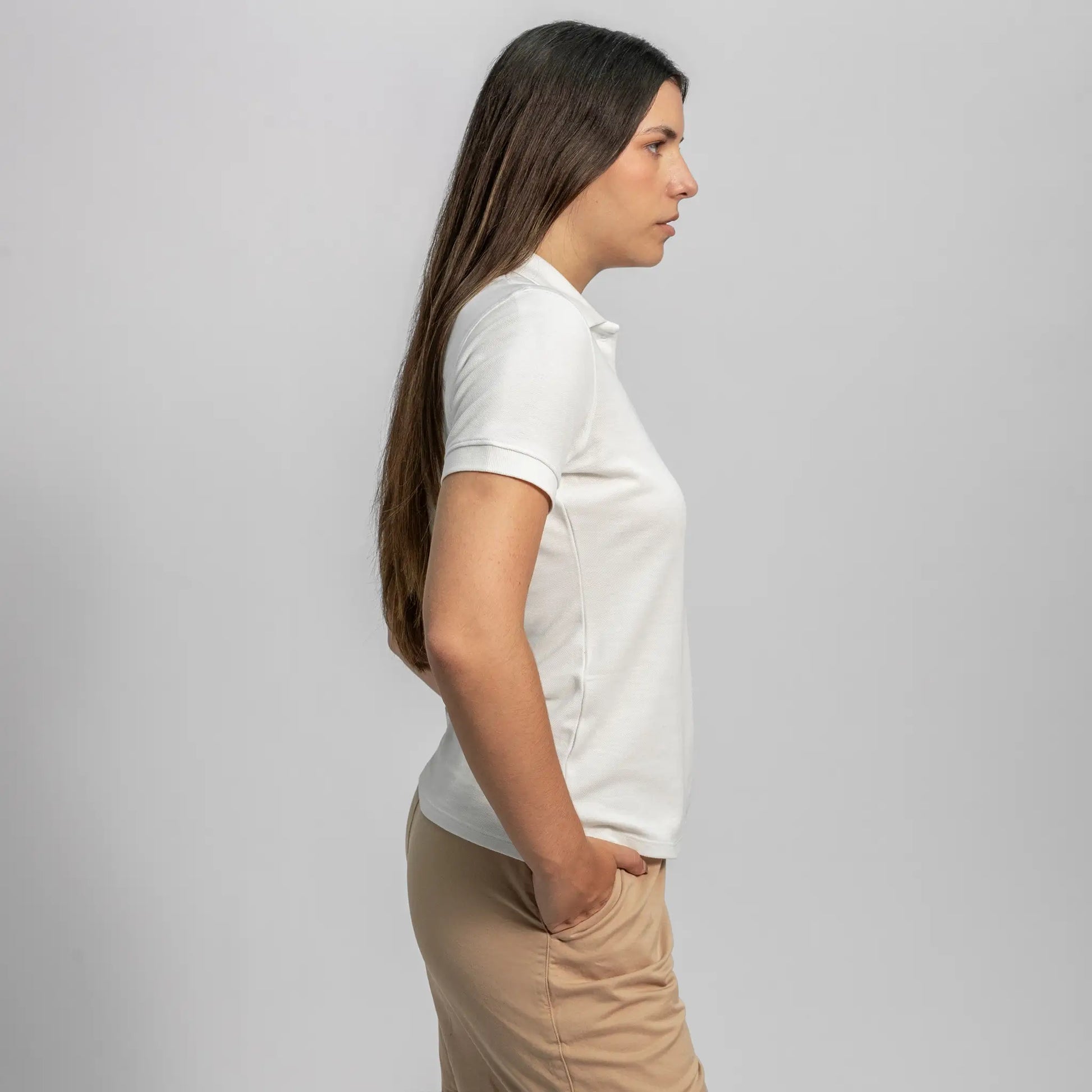 womens low impact dye lacoste pique polo shirt color white