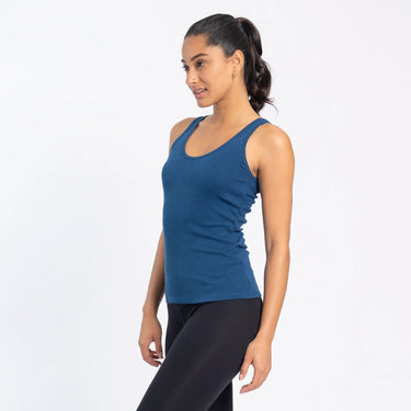 Women's Organic Pima Cotton Tank Top color natural blue