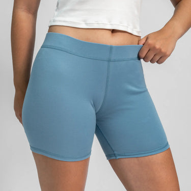 womens most sustainable biker shorts color natural babyblue