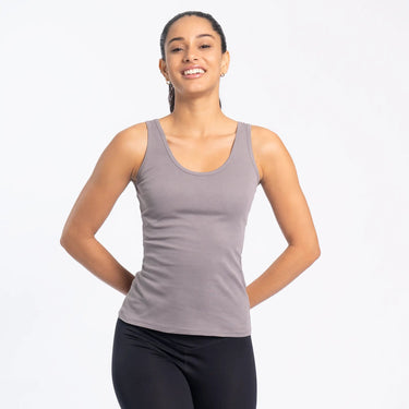 Women's Organic Pima Cotton Tank Top color natural gray