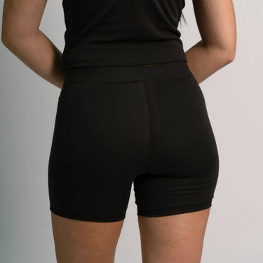 womens natural fiber biker shorts color black