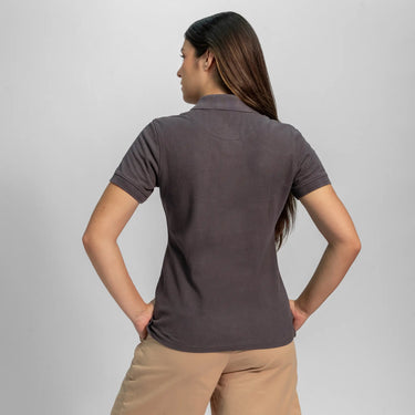 womens natural fiber lacoste pique polo shirt color natural gray