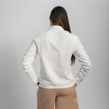 womens natural fiber lightweight oxford button up shirt color white