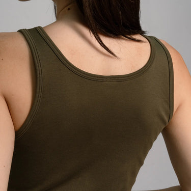 womens natural fiber tank top color green
