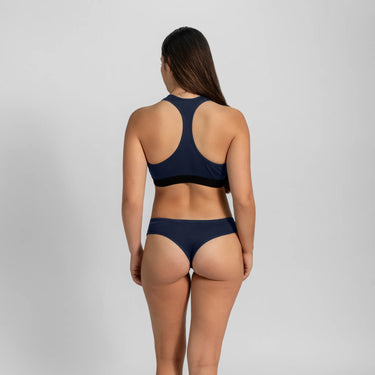 womens natural fiber thong color navy blue