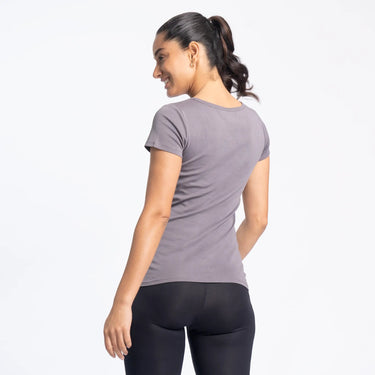 Women's Organic Pima Cotton V-Neck T-Shirt color natural gray