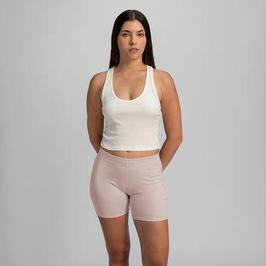 womens organic cotton biker shorts color pale pink