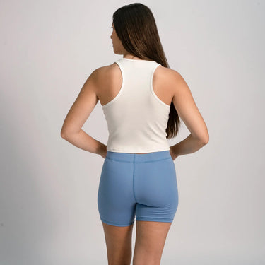 womens organic cotton biker shorts color sky blue