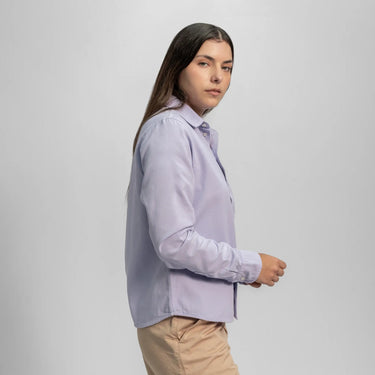 womens organic cotton fabric twill buttonup chest pocket shirt color thistle