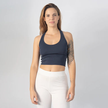 Women's Organic Pima Cotton Short Tank color navy blue