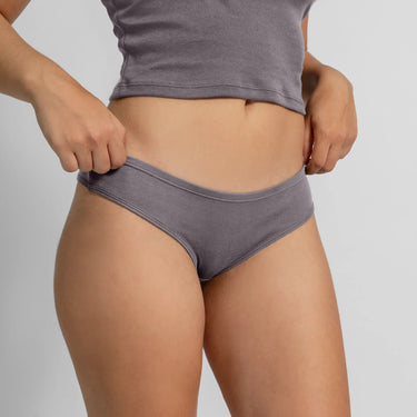 Women's Organic Pima Cotton Thongs color gray