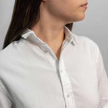 womens organic lightweight oxford button up shirt color white