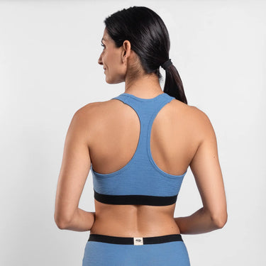 womens organic sports bra ultralight color baby blue