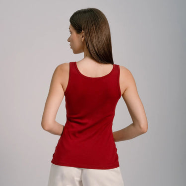 Women's Organic Pima Cotton Tank Top color maroon