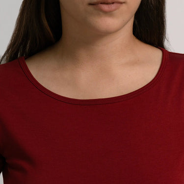 Women's Organic Pima Cotton T-Shirt color maroon