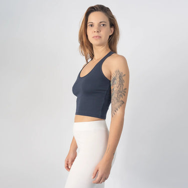 Women's Organic Pima Cotton Short Tank color navy blue
