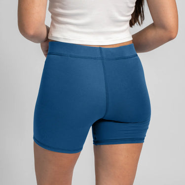 womens silky soft biker shorts color natural blue