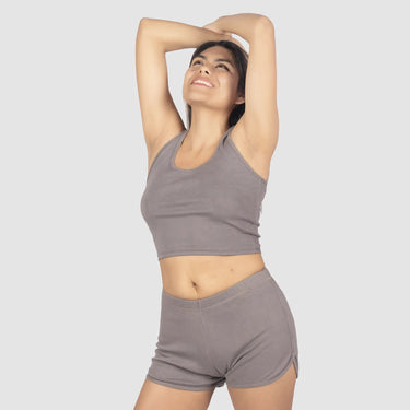 Women's Organic Pima Cotton Short Tank color natural gray