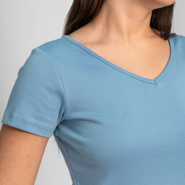 womens silky soft tshirt vneck color natural babyblue