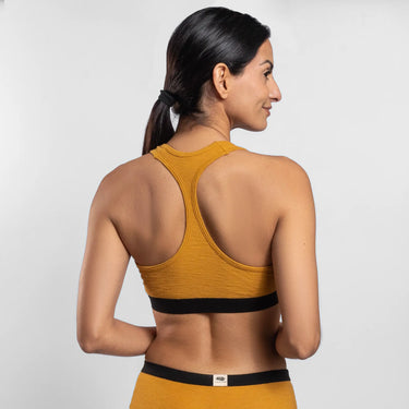 womens single origin sports bra ultralight color gold