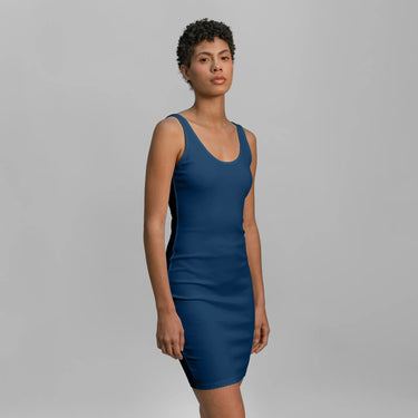 womens single origin tank dress color natural blue