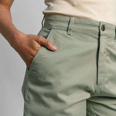 Women's Organic Pima Cotton Chino Shorts color aqua