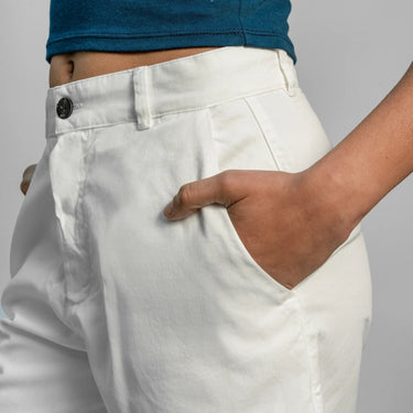 Women's Organic Pima Cotton Chino Shorts color white